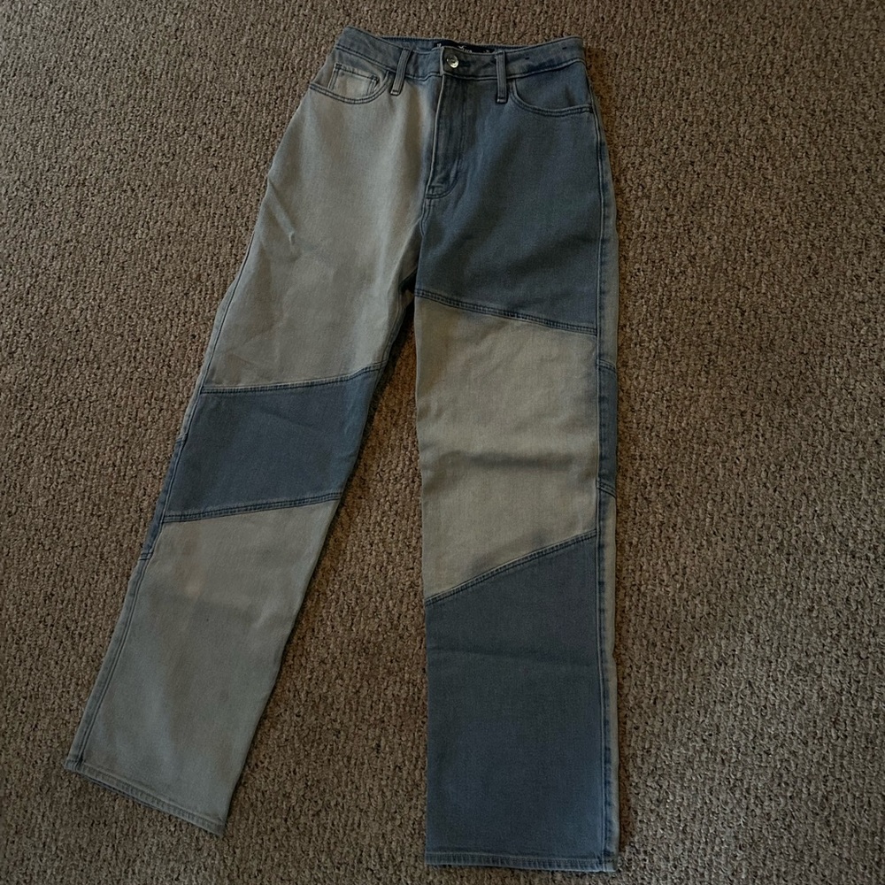 Hollister Light Blue Patchwork Denim Jeans